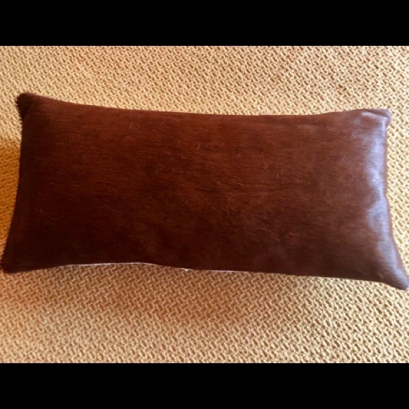 West Elm Accents West Elm Leather Fur Lumbar Rectangle Pillow Set 2